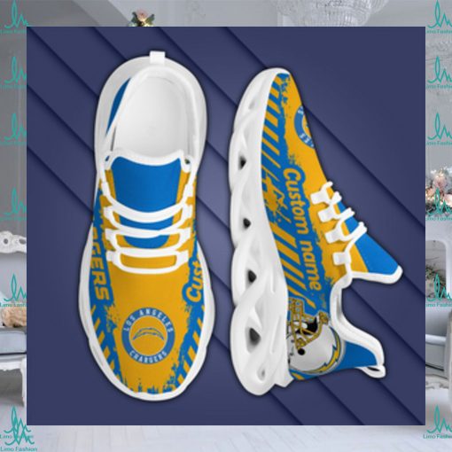 Los Angeles Chargers American NFL Football Team Helmet Logo Custom Name Personalized Men And Women Max Soul Sneakers Shoes For Fan