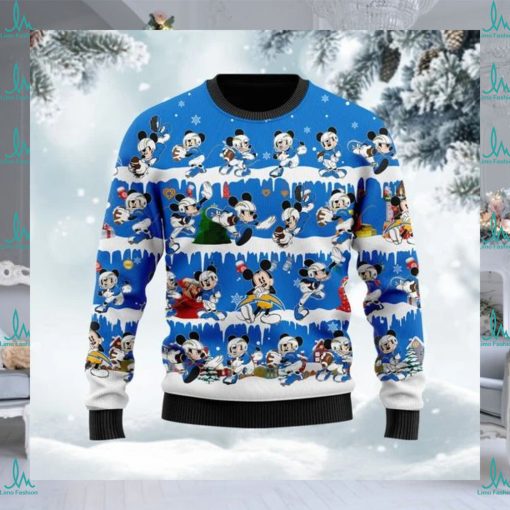 Los Angeles Chargers Mickey NFL American Football Ugly Christmas Sweater Sweatshirt Party