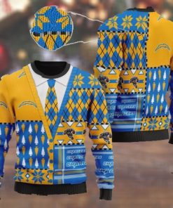 Los Angeles Chargers NFL American Football Team Cardigan Style 3D Men And Women Ugly Sweater Shirt For Sport Lovers On Christmas