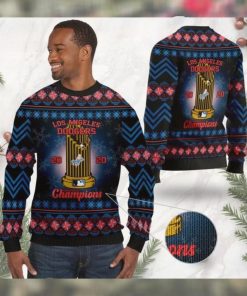 Los Angeles Dodgers World Series Champions MLB Cup Ugly Christmas Sweater Sweatshirt Party