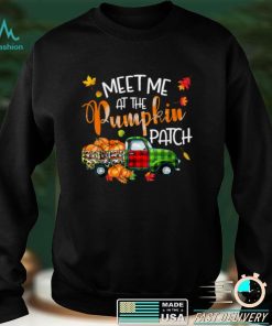 Meet Me At The Pumpkin Patch Thanksgiving Xmas Leopard Plaid T Shirt