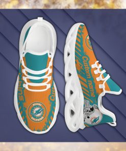 Miami Dolphins American NFL Football Team Helmet Logo Custom Name Personalized Men And Women Max Soul Sneakers Shoes For Fan