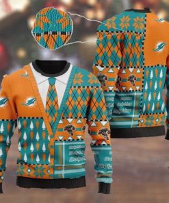 Miami Dolphins NFL American Football Team Cardigan Style 3D Men And Women Ugly Sweater Shirt For Sport Lovers On Christmas