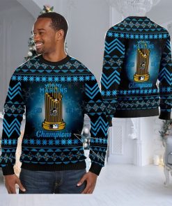 Miami Marlins World Series Champions MLB Cup Ugly Christmas Sweater Sweatshirt Holiday Party 2021 Plus Size For Men Women On Xmas Party