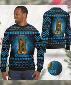Miami Marlins World Series Champions MLB Cup Ugly Christmas Sweater Sweatshirt Party