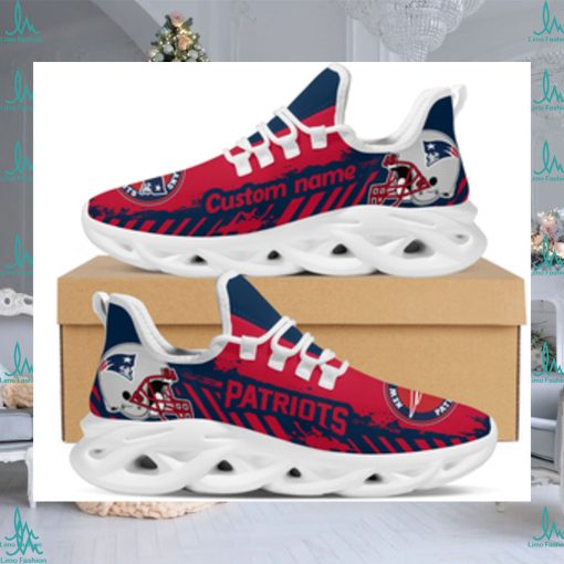 New England Patriots American NFL Football Team Helmet Logo Custom Name Personalized Men And Women Max Soul Sneakers Shoes For Fanz
