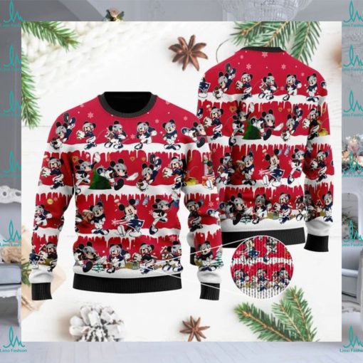 New England Patriots Mickey NFL American Football Ugly Christmas Sweater Sweatshirt Party
