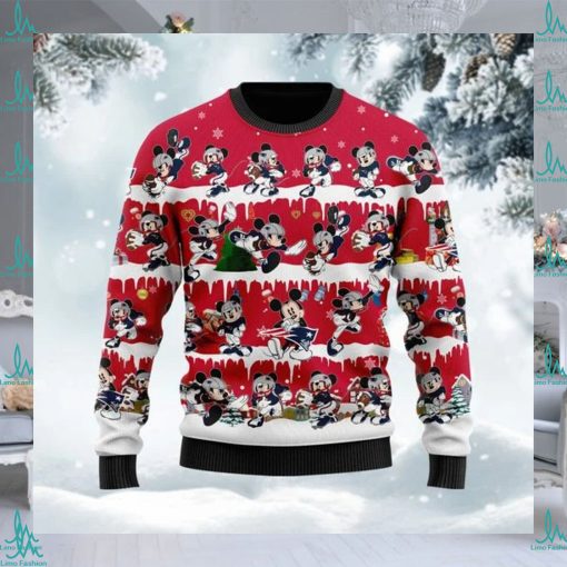 New England Patriots Mickey NFL American Football Ugly Christmas Sweater Sweatshirt Holiday Party 2021 Plus Size For Men Women On Xmas Party2 2