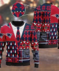 New England Patriots NFL American Football Team Cardigan Style 3D Men And Women Ugly Sweater Shirt For Sport Lovers On Christmas
