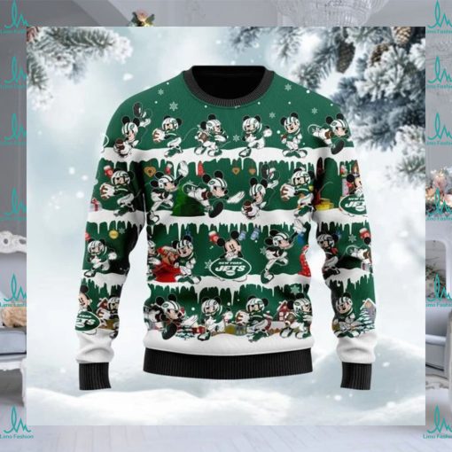 New York Jets Mickey NFL American Football Ugly Christmas Sweater Sweatshirt Party