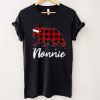 Nonnie Bear Women Red Plaid Christmas Pajama Family Mom Gift T Shirt