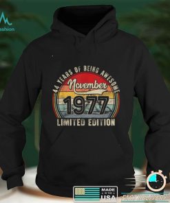 November 1977 Limited Edition Outfit Retro 44th Bday Gift T Shirt
