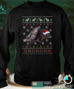 Official Funny Ugly Sweater Xmas Animals Christmas Porcupine Lover T Shirt