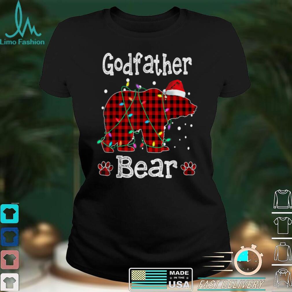Official Godfather Bear Shirt Red Buffalo Plaid Godfather Bear Pajama T Shirt