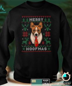 Official Merry Woofmas Breed Basenji Santa Claus Dog Christmas Tie T Shirt