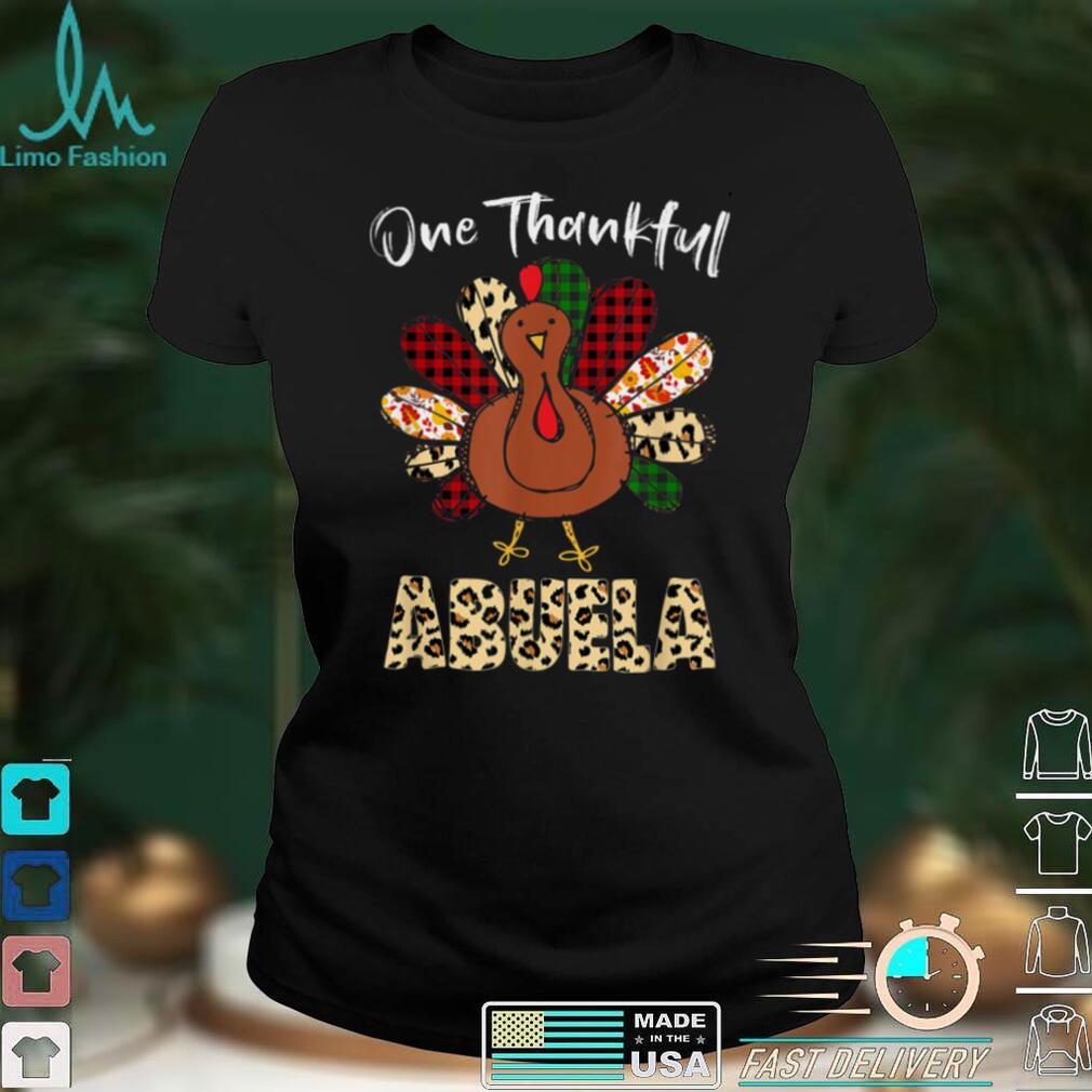 Official One Thankful Abuela Turkey Leopard Turkey Thanksgiving T Shirt