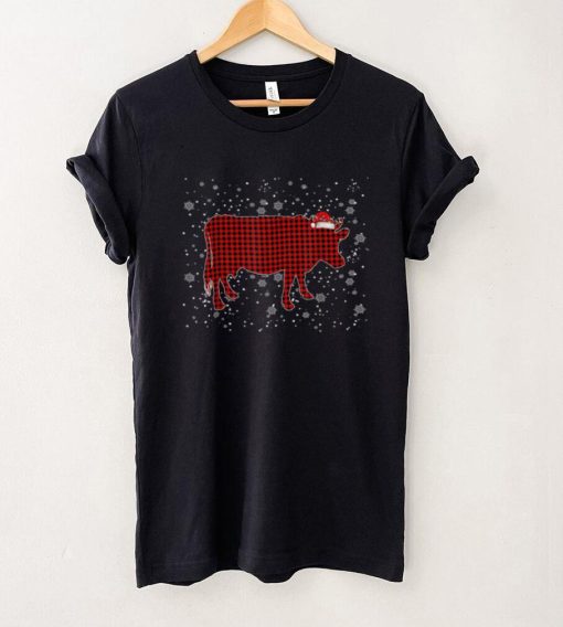 Official Red Buffalo Plaid Cow Christmas Pajamas Family Women Girls T Shirt