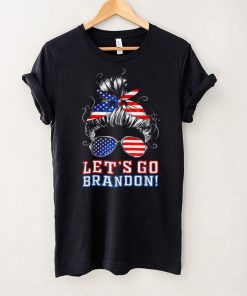 Official Womens Lets go Brandon Messy Bun T Shirt