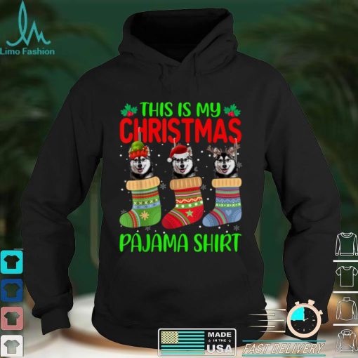 Official Xmas This Is My Christmas Pajama Siberian Husky Dog Lover T Shirt