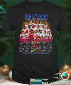 Official official 139 years 1882 2021 St Louis Cardinals Signatures Thank You For The Memories Signatures Shirt