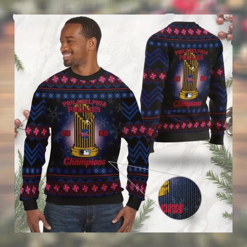 Philadelphia Phillies World Series Champions MLB Cup Ugly Christmas Sweater Sweatshirt Party Philadelphia Phillies World Series Champions MLB Cup Ugly Christmas Sweater Sweatshirt Party