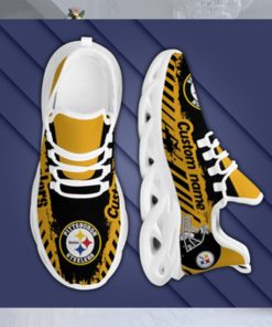 Pittsburgh Steelers American NFL Football Team Helmet Logo Custom Name Personalized Men And Women Max Soul Sneakers Shoes For Fan