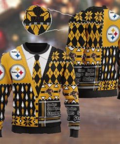 Pittsburgh Steelers NFL American Football Team Cardigan Style 3D Men And Women Ugly Sweater Shirt For Sport Lovers On Christmas Days