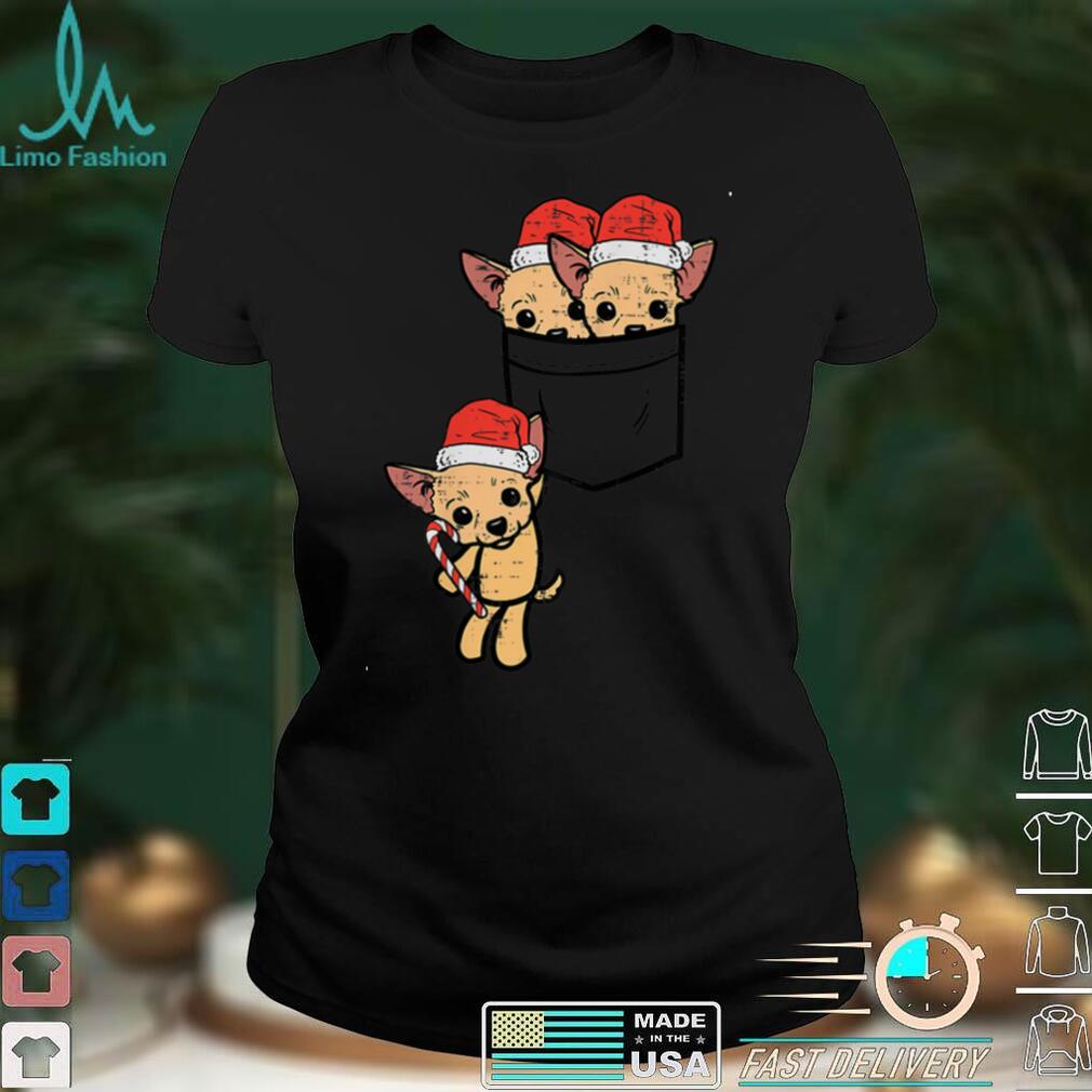 Pocket Chichuahuas Chiwawa Santa Dog Christmas Xmas PJs T Shirt