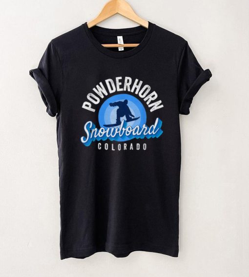 Powderhorn Colorado Boys Blue Snowboard Powder Co Retro Gear T Shirt