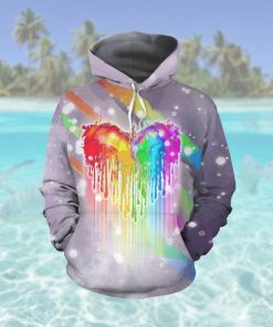 Rainbow Dragon Heart Glitter Custom Name 3D All Over Print Hoodie Shirt For LGBTQ Gay Lesbian Trans Biseual