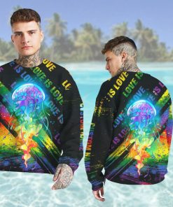Rainbow Jellyfish Custom Name 3D All Over Print Hoodie Shirt For LGBT Gay Lesbian Bisexual Transgender In Pride Monthz