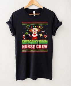 Reindeer Christmas Emergency Room Nurse Crew Shirt