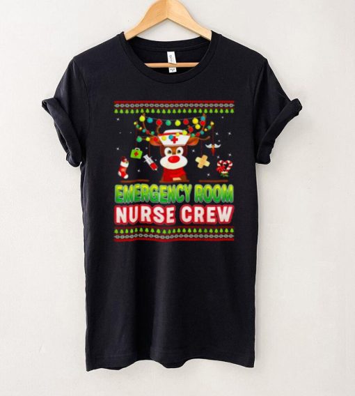 Reindeer Christmas Emergency Room Nurse Crew Shirt