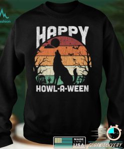 Retro Happy Halloween Adult Kids Halloween Costume Wolf Long Sleeve T Shirt
