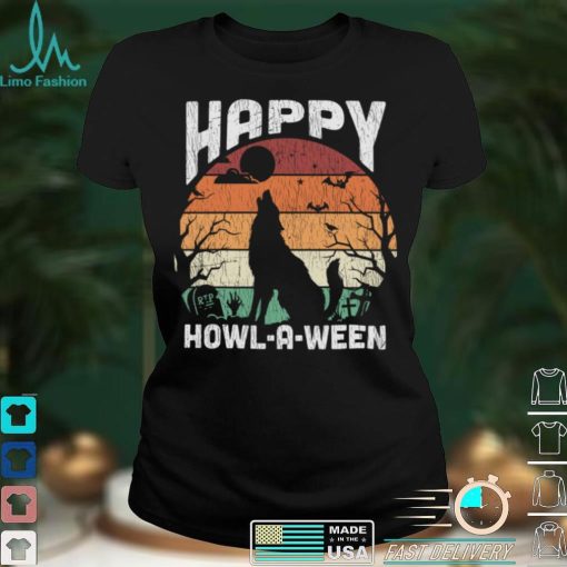 Retro Happy Halloween Adult Kids Halloween Costume Wolf Long Sleeve T Shirt