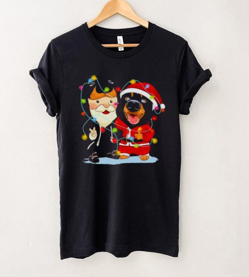 Rottweiler and Dachshund peace Merry Christmas 2021 shirt