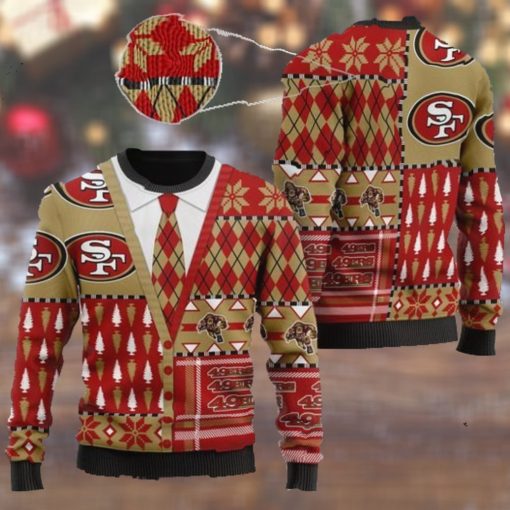San Francisco 49ers NFL American Football Team Cardigan Style 3D Men And Women Ugly Sweater Shirt For Sport Lovers On Christmas