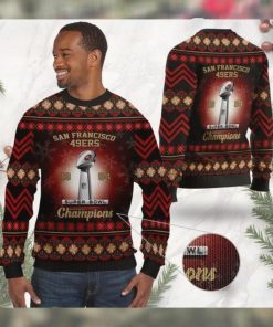 San Francisco 49ers Super Bowl Champions NFL Cup Ugly Christmas Sweater Sweatshirt Party