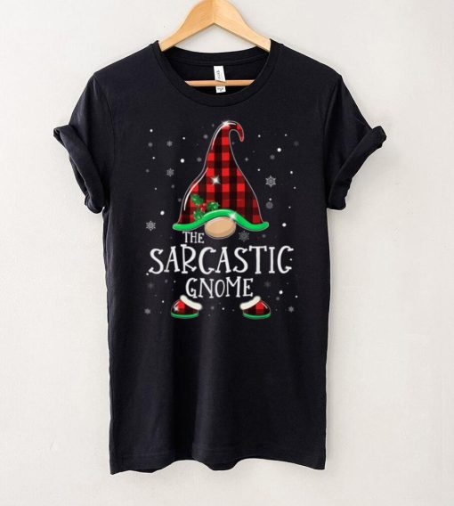 Sarcastic Gnome Buffalo Plaid Matching Christmas 2021 Pajama T Shirt