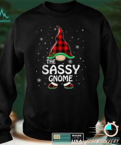 Sassy Gnome Buffalo Plaid Matching Family Christmas Pajama T Shirt 4