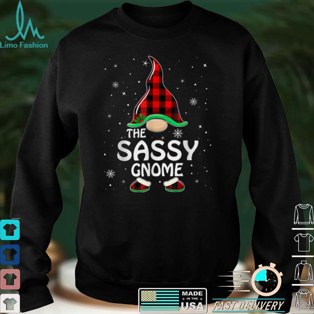 Sassy Gnome Buffalo Plaid Matching Family Christmas Pajama T Shirt 4