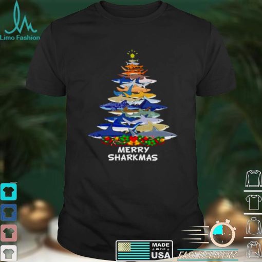 Sharks make Christmas tree Merry Sharkmas shirt