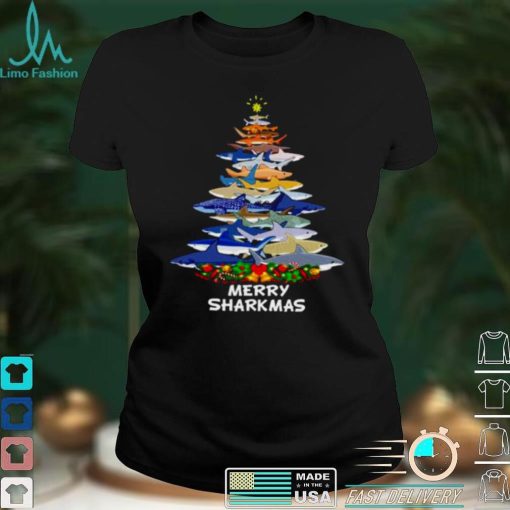 Sharks make Christmas tree Merry Sharkmas shirt