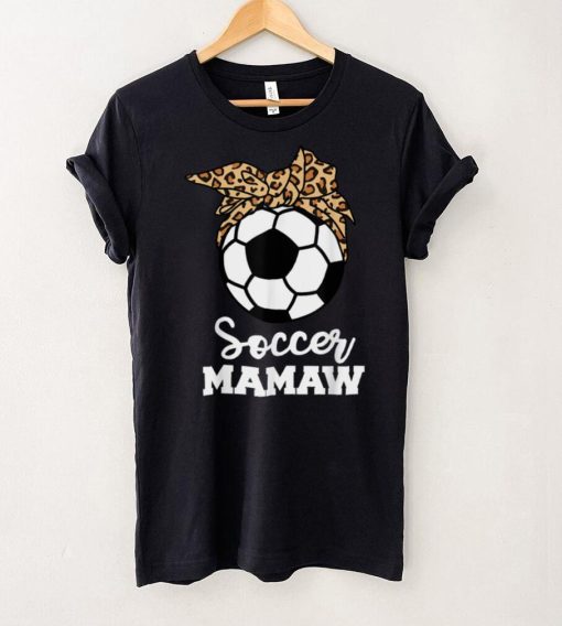 Soccer Mamaw Funny Leopard Mamaw T Shirt