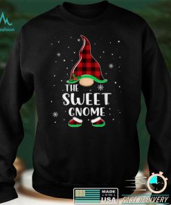 Sweet Gnome Buffalo Plaid Matching Christmas Pajama T Shirt
