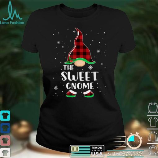 Sweet Gnome Buffalo Plaid Matching Christmas Pajama T Shirt
