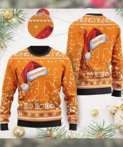 Tennessee Volunteers NCAA Symbol Wearing Santa Claus Hat Cute Pattern Ho Ho Ho Custom Personalized Ugly Christmas Sweater Wool