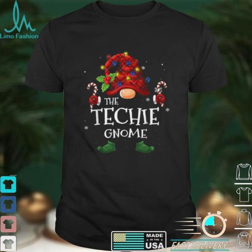 The Techie Gnome Buffalo Plaid Christmas Tree Light T Shirt