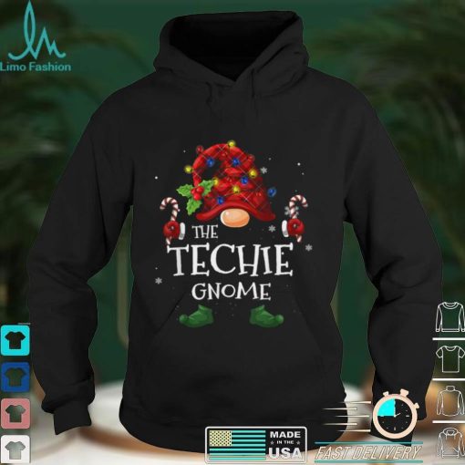 The Techie Gnome Buffalo Plaid Christmas Tree Light T Shirt
