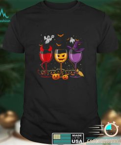 Three Glasses Of Wines Funny Halloween Wine Lover T Shirt